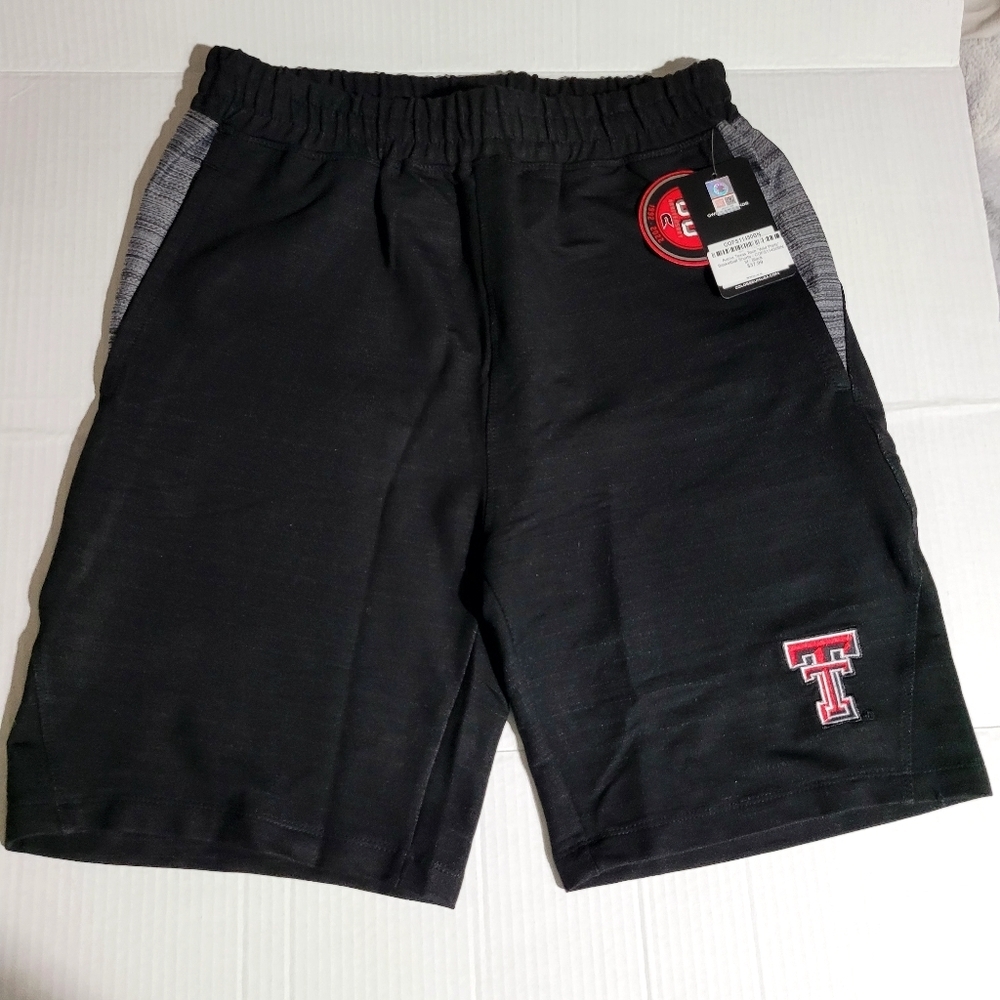 NWT! Colosseum Bermuda Athletic TexasTech Shorts, Size Medium, Red/Black